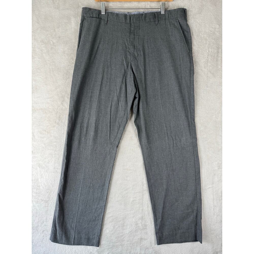 Merona Men 38x32 Gray Cotton Slim Fit Chino Dress Pants Business Casual Minimal